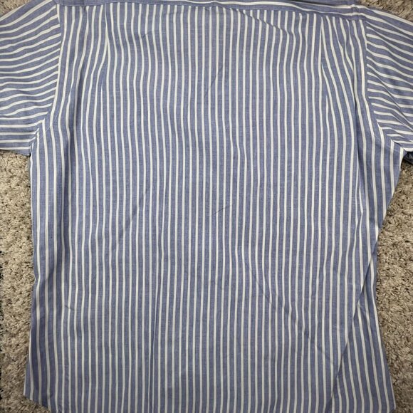 Gitman Bros For Murr’s 16.5 33 USA Button Up Dress Shirt Blue Yellow Striped - Picture 10 of 11